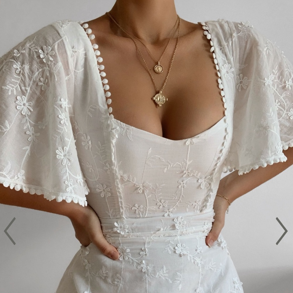 ShowPo Fancy A Spritz Dress Mini WHITE, size 8, NWT